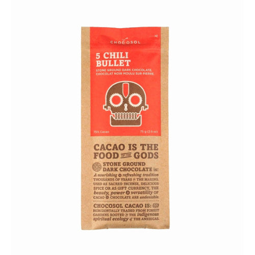 Five Chili Bullet / 75% Dark Chocolate Bar