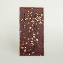 Load image into Gallery viewer, Dark Milk Chocolate w. Caramelized Pecans &amp; Black Salt / 52%